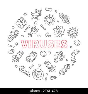 Round viral bacteria icon, outline style Stock Vector Image & Art - Alamy
