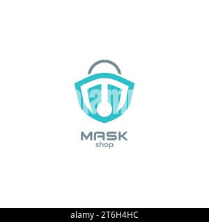 Mask Shop Logo Design. Letter M Mask Logo Stock Vector