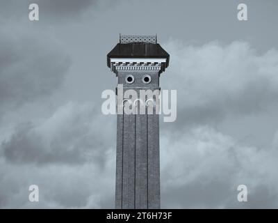 Black and White, Bazalgette’s Western Pumping Station, Pimlico, London, England, UK, GB. Stock Photo