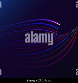 Multicolored abstract magic energy electrical spiral twisted cosmic fiery parallel lines, stripes shining glowing, rays of light on a colored backgrou Stock Vector