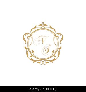 NS Wedding initial invitation with elegant ornament circle element vector graphic template Stock Vector