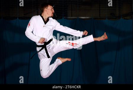 Bradley Sinden during a media day at the Ten Acres Sports Complex, Manchester. Picture date: Wednesday November 8, 2023. Stock Photo