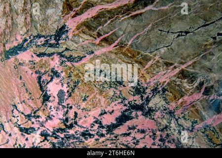 Macro detail of the folded schist metamorphic rock Stock Photo
