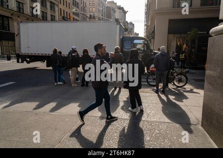 Street activity in the Flatiron neighborhood in New York on Wednesday, November 8, 2023 2023. (© Richard B. Levine) Stock Photo