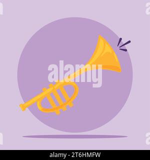 trumpet musical instrument flat style vector illustration isolated on ...