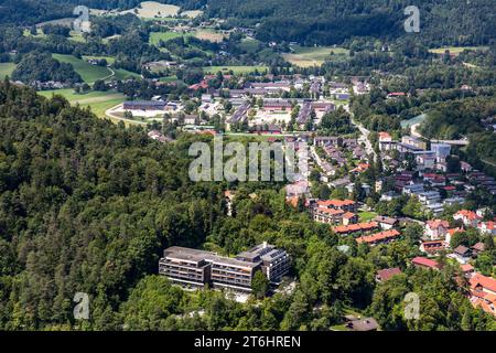 View from the Predigstuhlbahn gondola on Bad Reichenhall, Berchtesgaden Alps, Bavaria, Germany, Europe Stock Photo