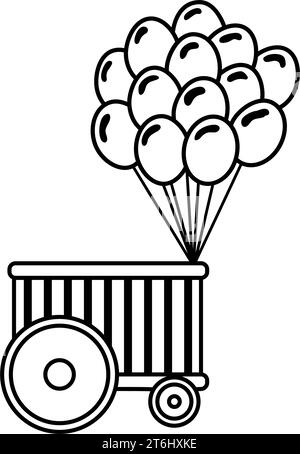 Isolated balloons carnival cart icon Vector Stock Vector