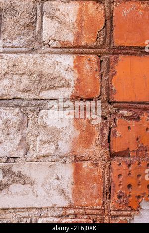 Old wall with bricks, house facade, wallpaper Stock Photo