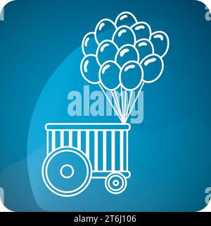 Isolated balloons carnival cart icon Vector Stock Vector