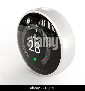 A white clock with a black background showing 20 minutes remaining on the timer Stock Photo