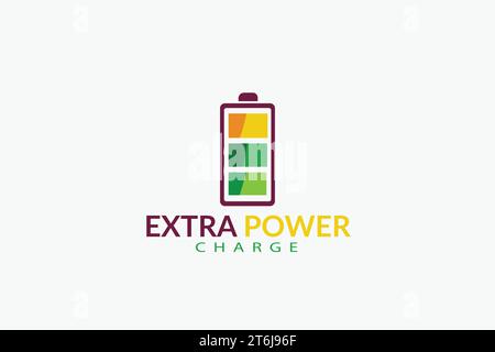 extra power battery logo design vector template Stock Vector