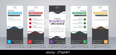 Set of templates with a design of vertical banners. Signboard Advertising Brochure Flyer Template Vector X banner and Street Business Stock Vector