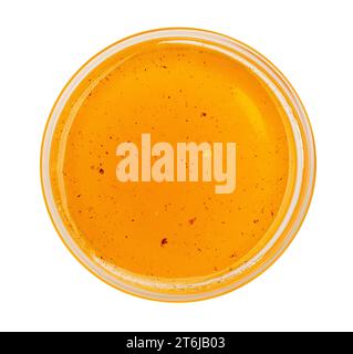 honey bowl path isolated on white top view Stock Photo