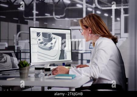 3D Software Engineer Developing Computer Engineering Designs Stock ...