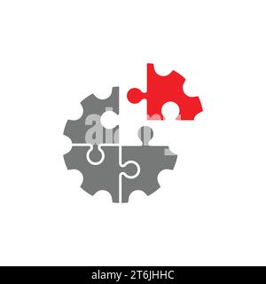Business creativity, teamwork, partnership and success concept gear from puzzle pieces isolated on white background. EPS 10 Stock Vector