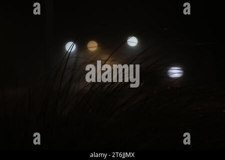 Blur lights on dark background Stock Photo