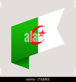 algeria corner flag. vector illustration national flag isolated on light background. Stock Vector