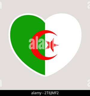 algeria heart flag. vector illustration national flag isolated on light background. Stock Vector