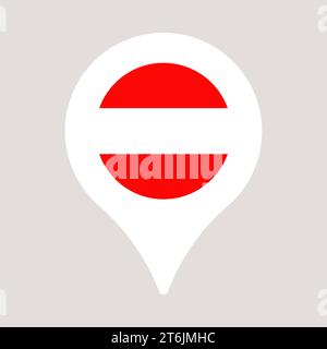 austria pin location flag. vector illustration national flag isolated on light background. Stock Vector