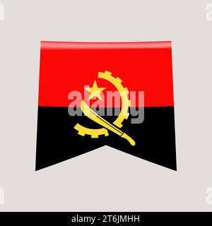 angola corner flag. vector illustration national flag isolated on light background. Stock Vector
