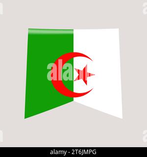 algeria corner flag. vector illustration national flag isolated on light background. Stock Vector