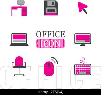 Set of different office icons Vector Stock Vector