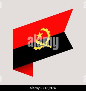 angola corner flag. vector illustration national flag isolated on light background. Stock Vector