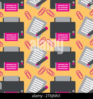 Office icons seamless pattern background Vector Stock Vector