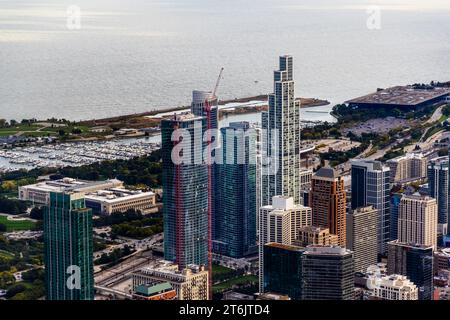 Cityscape from the top of the Willis Tower - View of Chicago from above. Chicago, United States Stock Photo