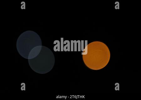 Blur lights on dark background Stock Photo