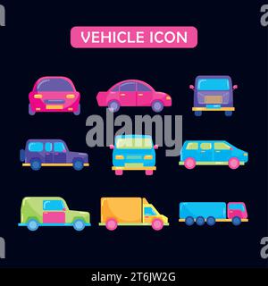 Set of different vehicle icons Vector Stock Vector