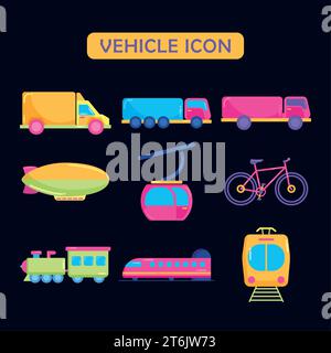 Set of different vehicle icons Vector Stock Vector