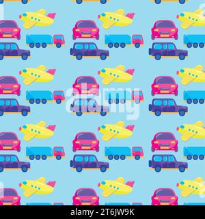 Seamless pattern background with vehicle icons Vector Stock Vector