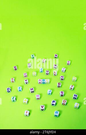 ABC, cubes with letters of different colors Stock Photo
