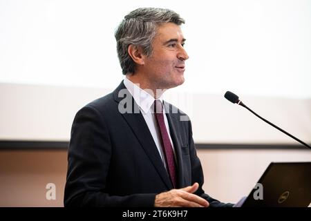 José Luís Carneiro, Minister of Internal Administration, presides over the opening session of the MAI(s) Proximo conference, at the Instituto Superior de Engenharia do Porto (ISEP). Stock Photo