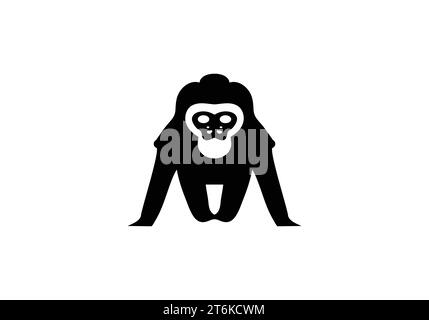 Baboon minimal style icon illustration design Stock Vector