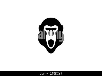 Baboon minimal style icon illustration design Stock Vector