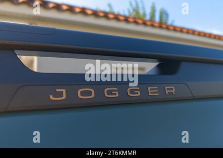 Bordeaux , France - 10 19 2023 : dacia car new jogger suv Romanian manufacturer logo brand and text sign on roof Stock Photo