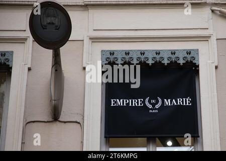 Lyon , France - 11 07 2023 : Empire du marie paris logo brand and text sign on facade wedding suit groom dresses shop Stock Photo