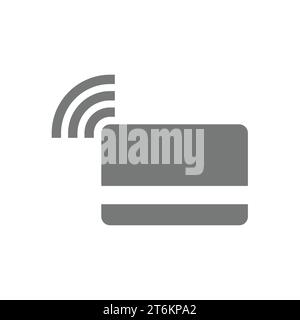 Contactless credit or debit card vector icon. NFC or RFID payment symbol. Stock Vector