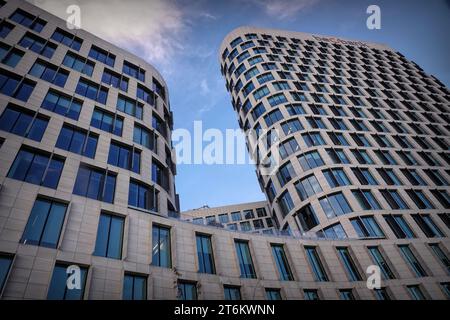 Brussel , Brabant, Belgium 11 06 2023 Closeup on the new Belgian Beobank headquarter offices in the morning light Stock Photo