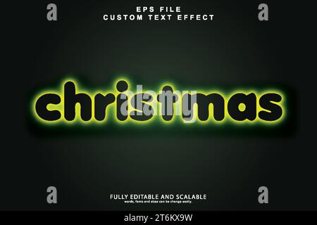 Christmas 3d editable premium text effect Stock Vector