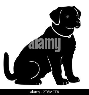 black and white Labrador Retriever, a breed known for its friendly and gentle nature Stock Photo