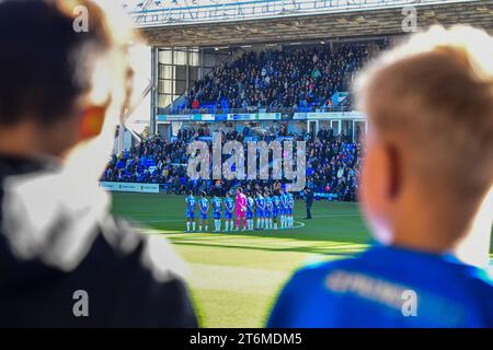 Peterborough, UK. 11th Nov 2023. A minutes silence during the Sky Bet League 1 match between Peterborough and Cambridge United at London Road, Peterborough on Saturday 11th November 2023. (Photo: Kevin Hodgson | MI News) Credit: MI News & Sport /Alamy Live News Stock Photo