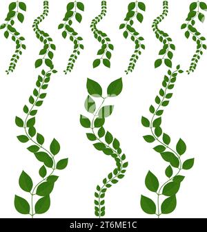 vine leaf vector illustration. on white background. decorative leaf. Stock Vector