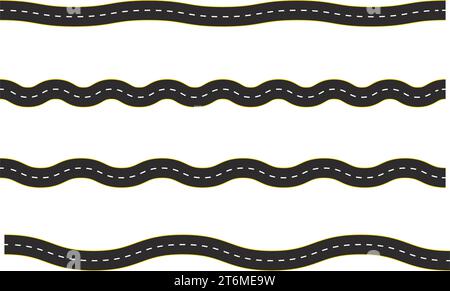 Vector black car road. Road signs. Road to the horizon in perspective. Business road map timeline infographic icons designed for abstract background. Stock Vector