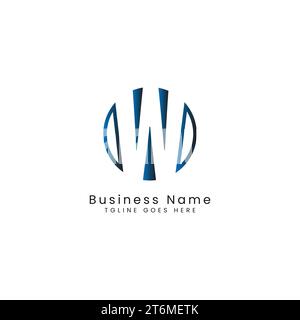 Letter W logo, Round shape symbol, Digital, Technology, Media, Cutout Design Stock Vector