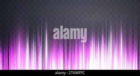 Vertical speed rays, light neon flow, zoom in motion effect, pink glow speed lines, colorful light trails, perspective stripes Abstract background Stock Vector