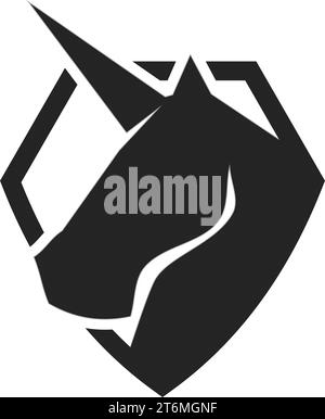 Unicorn logo template Isolated. Brand Identity. Icon Abstract Vector graphic Stock Vector