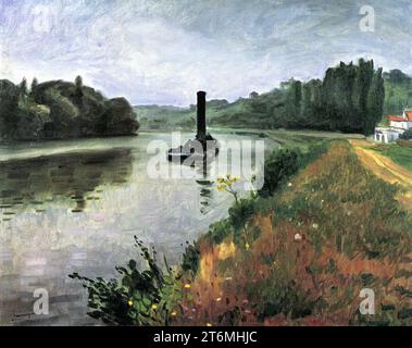 Tugboat on the Seine at Mericourt 1937 by Albert Marquet Stock Photo